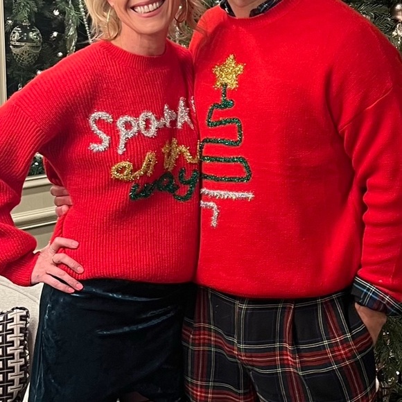 Main Strip Red 'Sparkle' Sweater - Picture 3 of 4